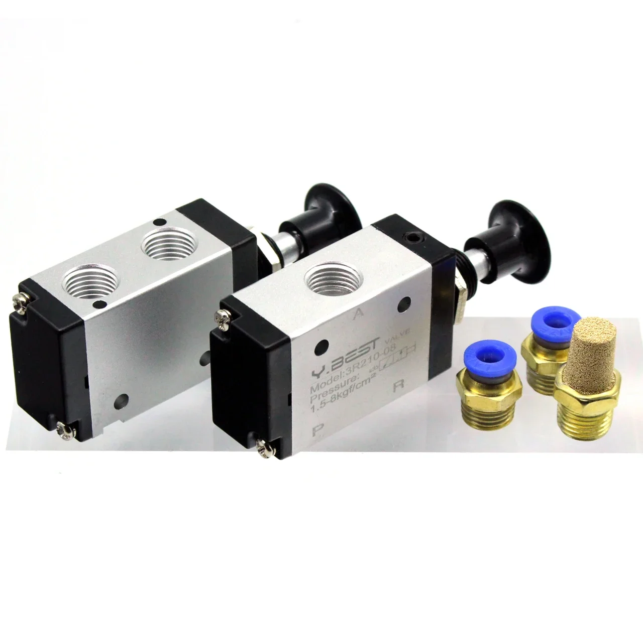 2-Position 3-Way Pneumatic Valve – Copper Alloy, Threaded, 12mm Nominal Diameter (Model 3A210-10)