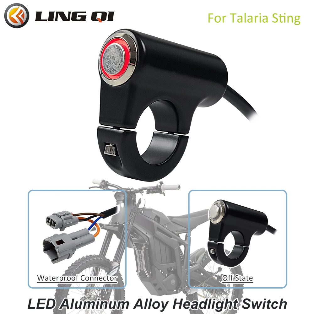 Aluminium Alloy Waterproof IP65 LED Light Switch Fit to Talaria Sting L1E and MX.Handlebar Switch On/Off Button For Sting MX