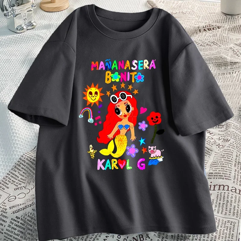 

Karol G Manana Sera Bonito T-shirt Tomorrow Will Be Nice T Shirts for Women Men La Bichota Tee Shirt Summer Cotton Woman Oneck