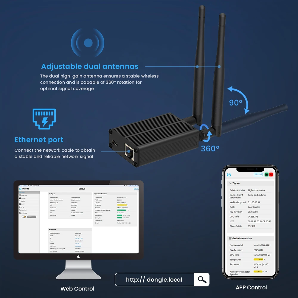 Zigbee 3.0 Home Assistant Dongle Plus Stick Universal Zigbee Gateway Hub With An