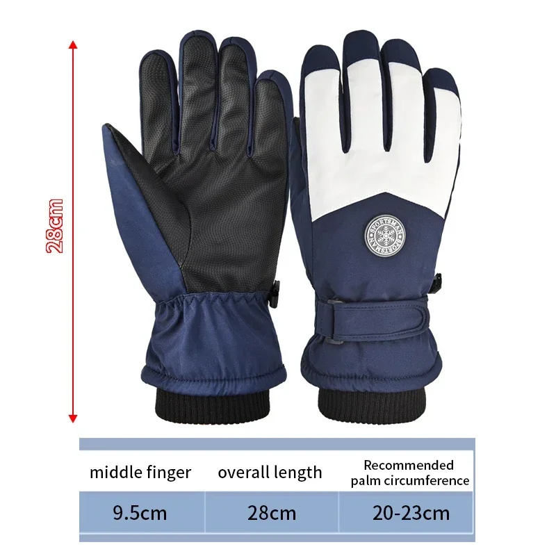 Cold Proof Winter Ski Gloves Outdoor Padded Warm Electric Car Riding Non-slip Waterproof Touch Screen Gloves for MenWomen