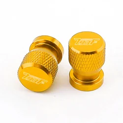 Set of 2 CNC Aluminum Motorcycle Tire Valve Caps (Gold)