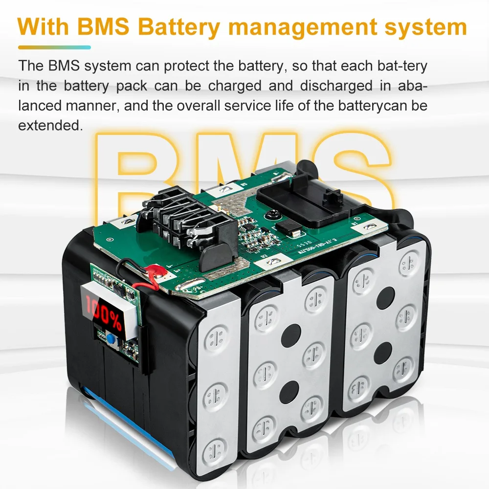 Waitley 18V 54V 9Ah 6Ah Li-Ion Battery Compatible with DEWALT 20V 60V Power  Tools 20 Volt DCB606 Lithium Battery