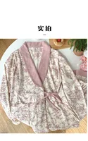 Nuisette en pur coton pour femmes enceintes, vêtements d'allaitement, vêtements de nuit d'automne, pyjamas à col en V pour mères allaitantes 6