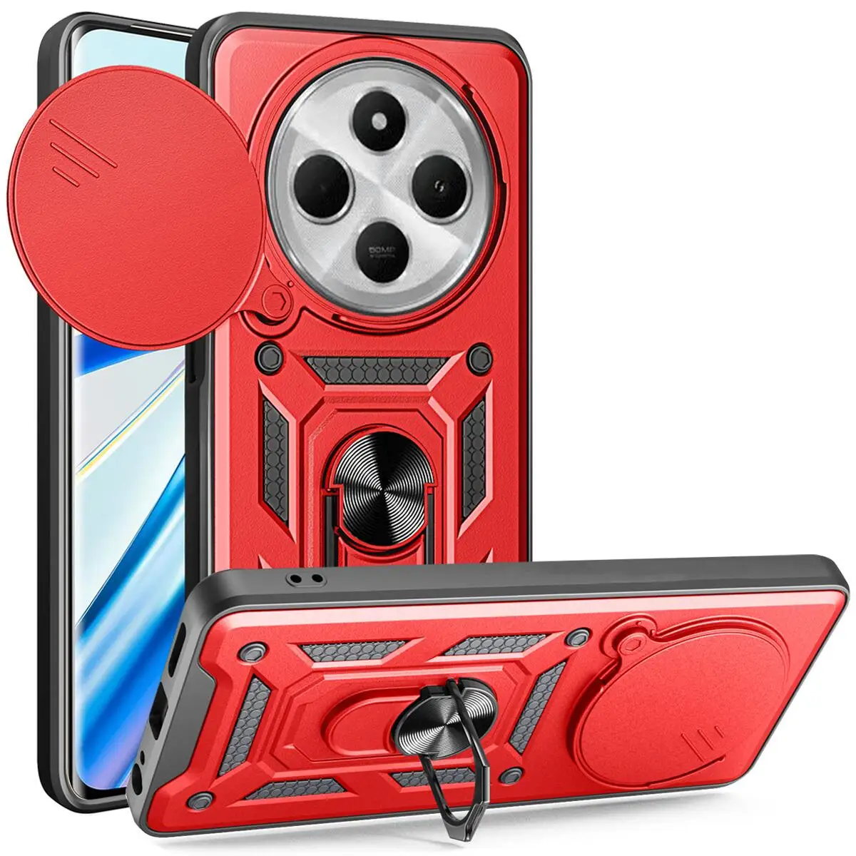 Armor Shockproof Slide Lens Protective Phone Case Cover