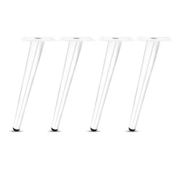 White Furniture Legs Tapered Metal Feet for Replacement for Couch Bed Dresser Sofa Chair Cabinet TV Stand Legs Set of 4