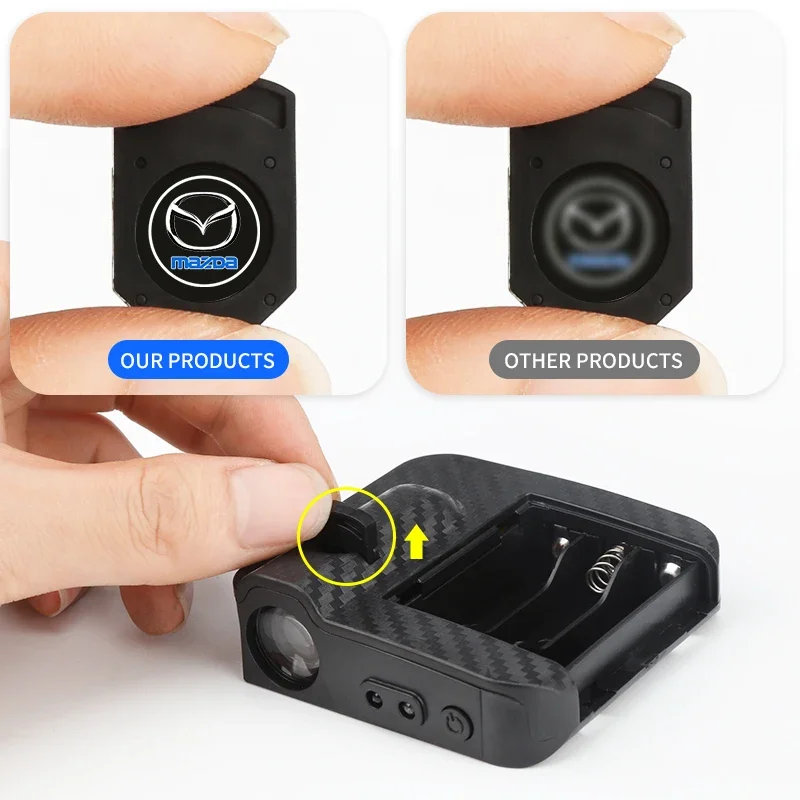 2 Stuks Voor Mazda Draadloze Autodeur Logo Licht Led Hd Welkom Hoffelijkheid Ghost Schaduw Projector Fit