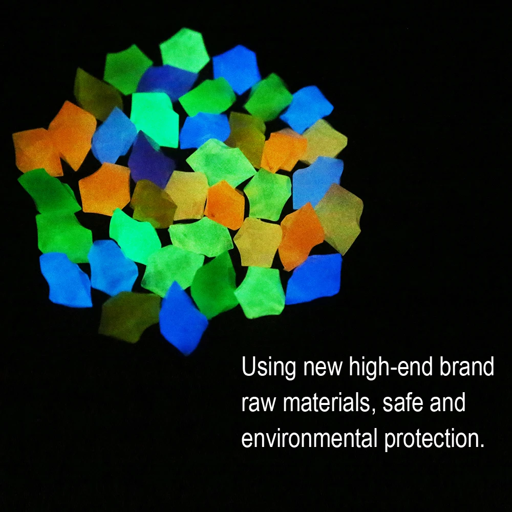 Garden Decor Luminous Stones Glow In Dark Decorative Fish Tank Aquarium Decoration Ornament Artificial Noctiluce 100/300Pcs 14mm