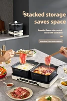 220V 6L Multi-functional Electric Cooker 2 Flavor Hot Pot and Stir-fry with Large Capacity and Separable Inner Pot 2