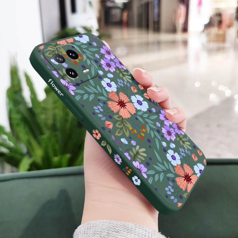Miss Flower Liquid Silicone Phone Case - Elegant and Durable Protection