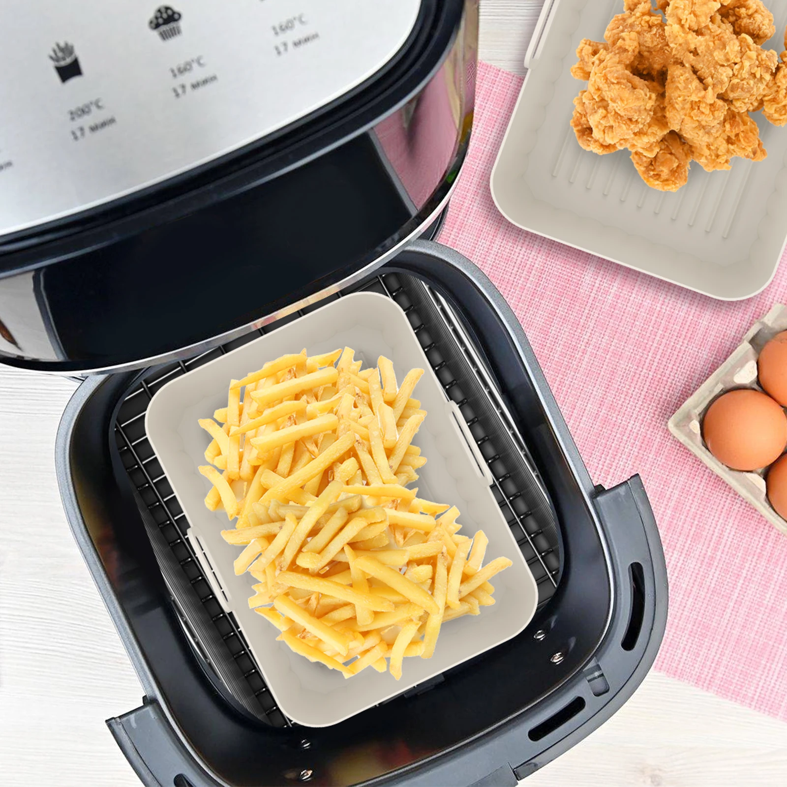 Airfryer Serie 1000 Friggitrice Ad Aria Con Cestello Flexi/doppio Da 7 - Foto 4