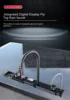 304 Stainless Steel Kitchen Sink Double Waterfall Single Slot Integrated Digital Display Faucet Set Soap dispenser Cup Washer 4