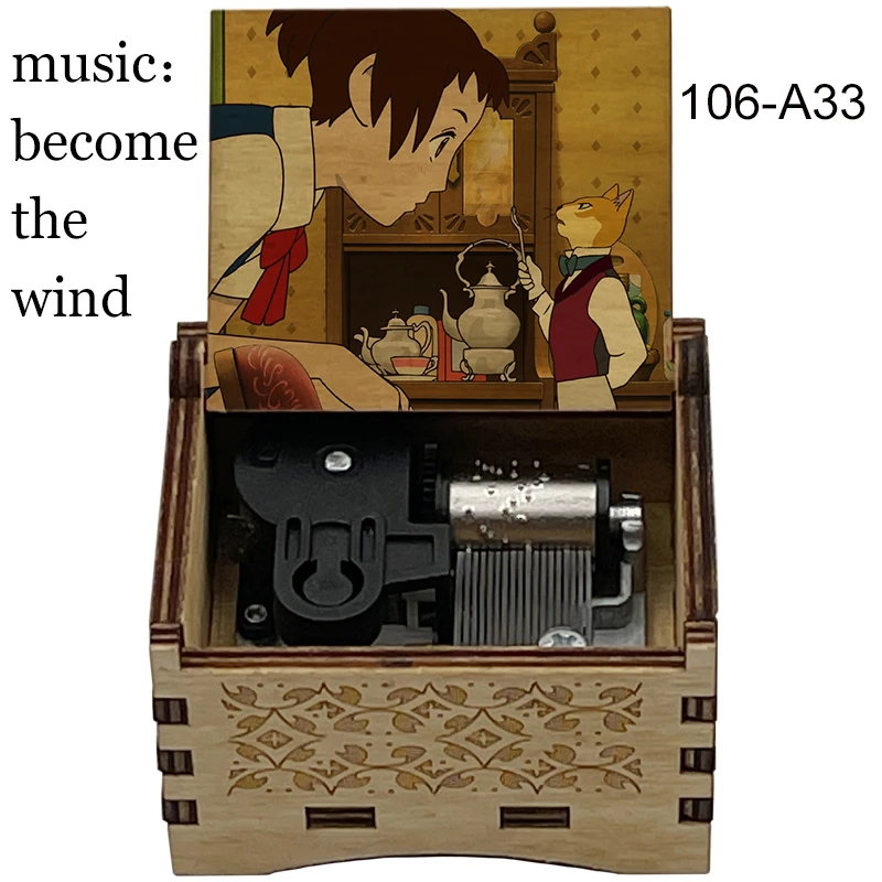 anime the cat return music kazeni naru become the wind mechanical music box new year christmas party Birthday Christmas Gift