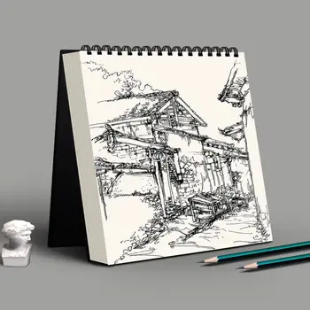 30 fogli 8K 16K Bobina Quaderno per schizzi Rilegato a spirale Carta da disegno spessa ecologica Senza acidi A4 A5 A6 Blocco per schizzi per artisti Piombo colorato