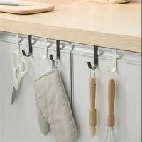 2pcs S-Shaped Metal Hook Cabinet Door Hanging Rack Gadgets Holders Shelves Cabinet Storage Organizer Bathroom Accessories 2