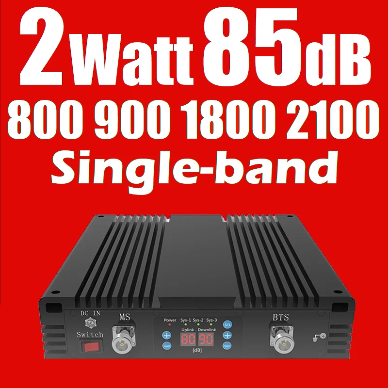 Single Band 80 85 dB Industrial Amplifier Repeater Booster B20 800 900 B3 1800 B1 2100 MHz for