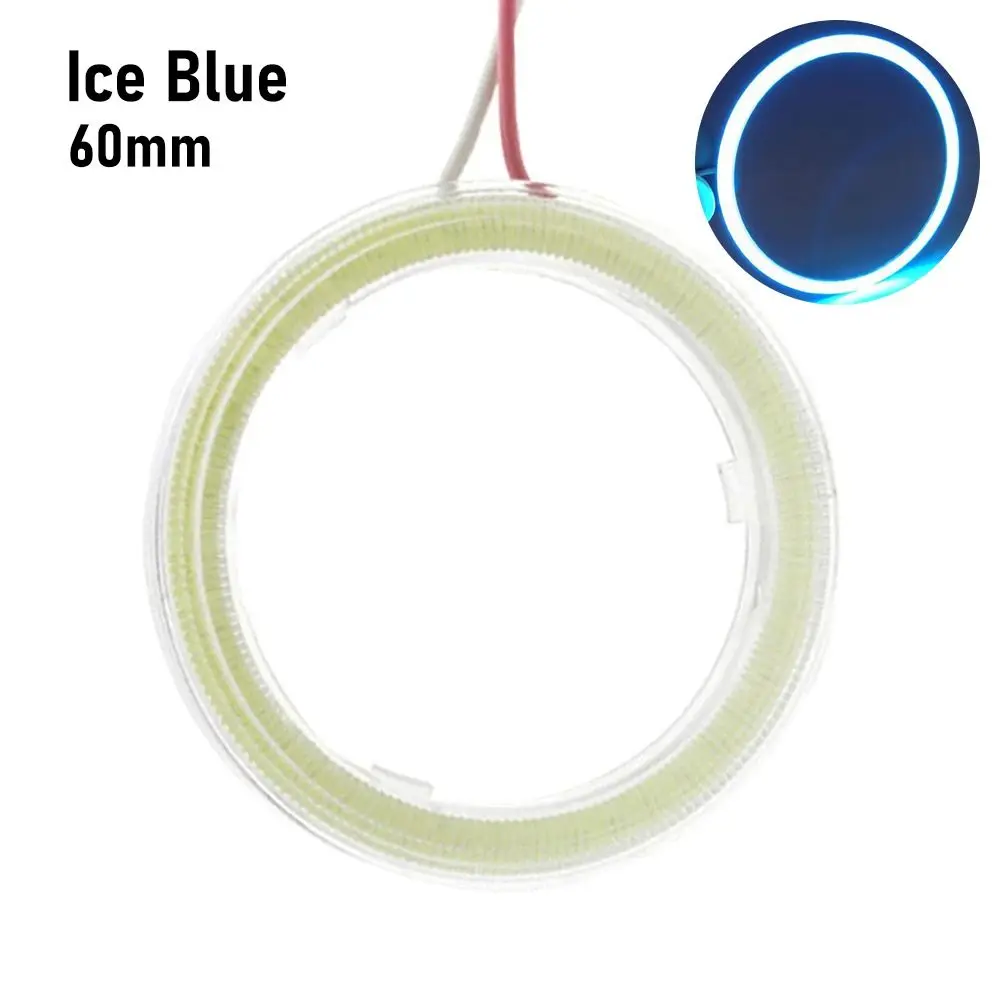 COB LED Headlight Angel Eyes Halo Ring Lamp - Motorcycle Decorative Daytime Running Fog Light, 12V