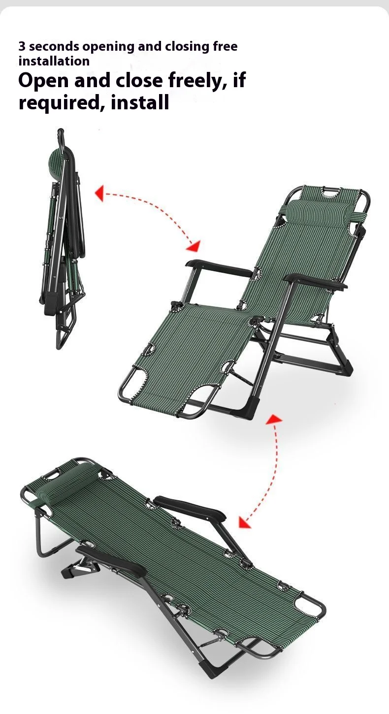 GIANXI Outdoor Recliner - Padded Folding Lounge Chair with Phone Stand