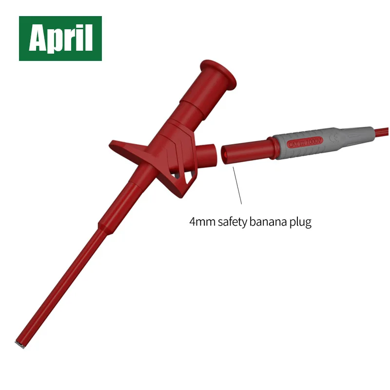 2pcs Quick Test Hook Clip Professional Insulated High Voltage Flexible Testing Probe 4mm Banana Socket test tool