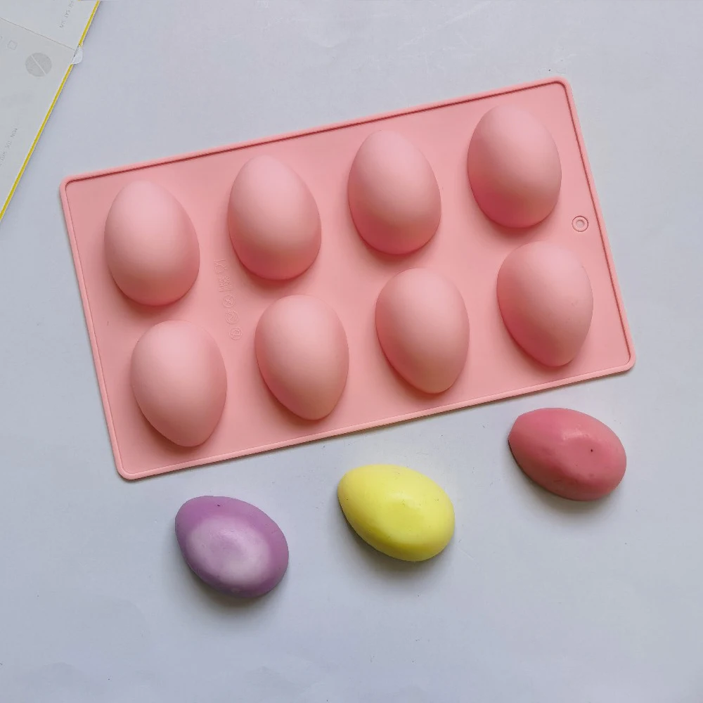 

8 Cavity Easter Eggs Chocolate Cake Mold Silicone Fondant Mold DIY Cookies Desserts Candy Cupcake Pastry Baking Tool Bakeware