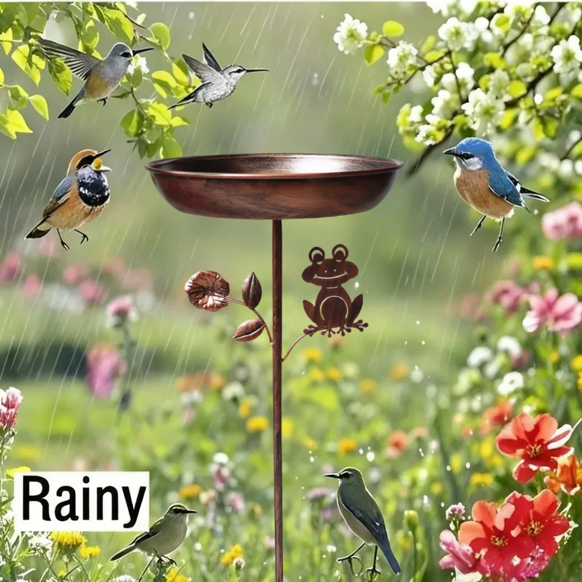 1 חתיכה של אמבטיה חיצונית מברזל עתיק, קישוט צפרדע ועלה לוטוס, אסתטיקה קלאסית, אומנות מופלאה, קישוטי חג המולד חיצוניים, אמבטיה לציפורים בגינה חיצונית, עם בסיס דקורטיבי - עיצוב מודרני אלגנטי, מושלם כמתנת חג המולד למשפחה ולחברים, מושלם כזיכרון לחג המולד, מתאים לחצר, מרפסת, מרפסת - מושך ציפורים, קישוט גן מהמם, בסיס יציב, לא נדרש חשמל