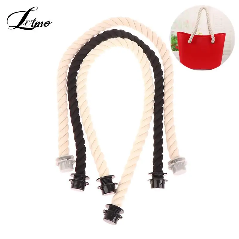 

2pcs 65cm Obag Rope Handle Strap Hemp Rope Tote Strap Obag Handles Bag Accessories Durable Strap With 2 Screwed Caps