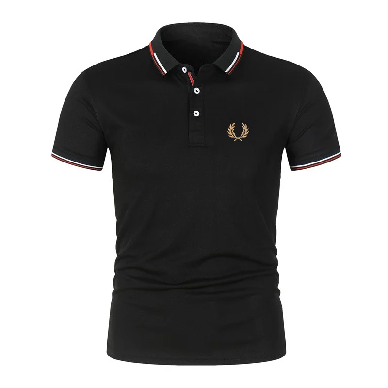 

Kualitas tinggi pakaian pria bisnis kaus Polo pria 2023 musim panas T-Shirt Streetwear tren Korea bordir merek kerah kemeja Polo