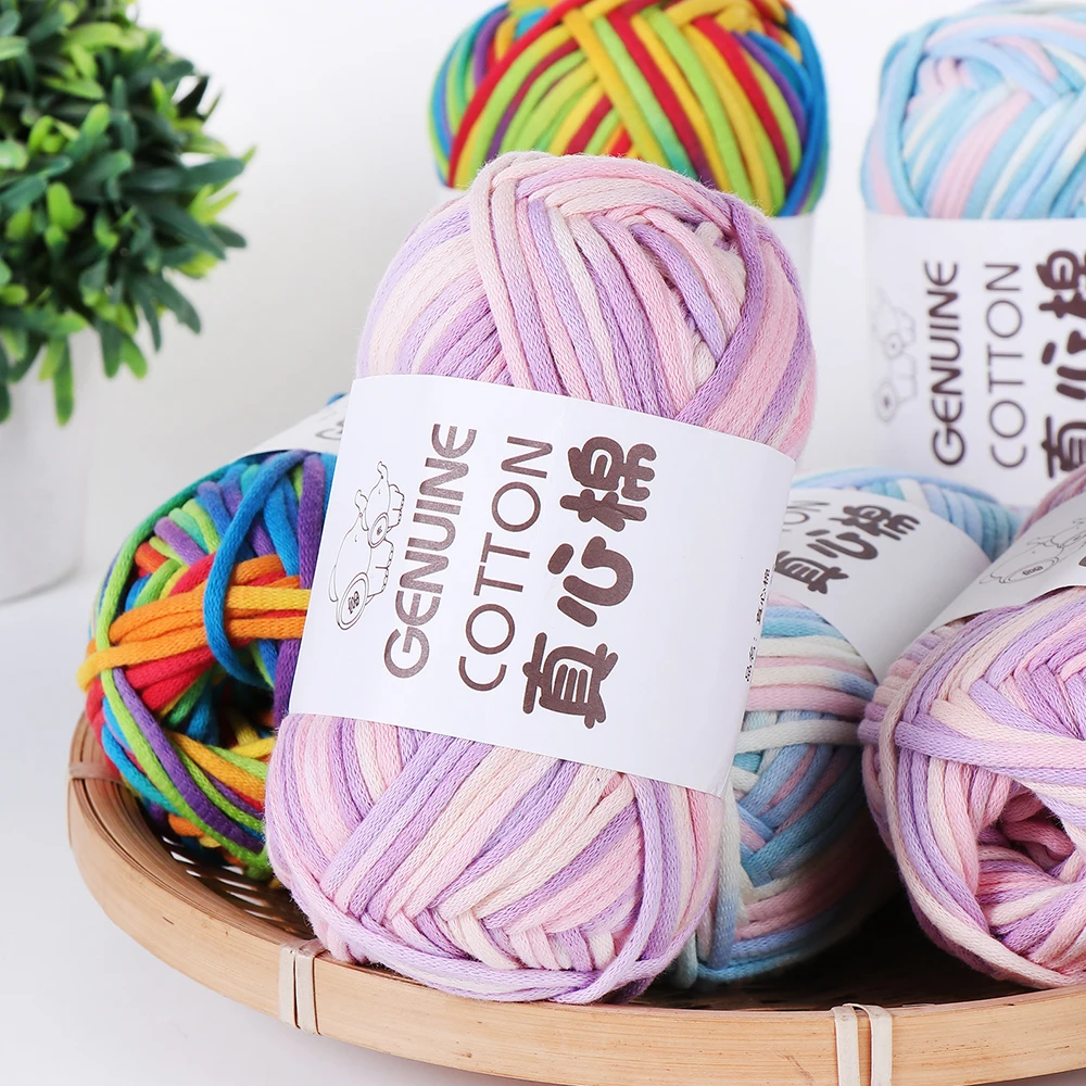 50g/Ball 80M Soft Cotton-Nylon Yarn Knitting Cotton Crochet Knitting Yarn for Beginners with Easy-to-See Stitches Crocheting