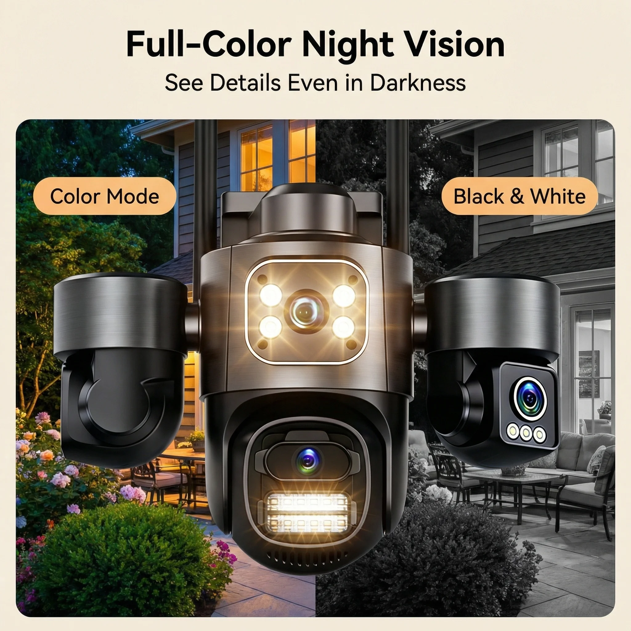 Three Screen Three Lens 15MP HD WIFI IP Camera 8MP Dual Lens Camera Auto Tracking IP66 Waterproof CCTV Video Security Cam iCsee 5