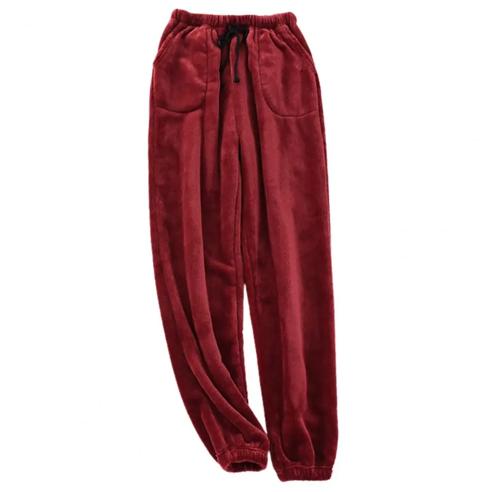 

Chic Straight Comfortable Stretchy Waist Men Pajama Trousers Drawstring Men Trousers Homewear Clothes