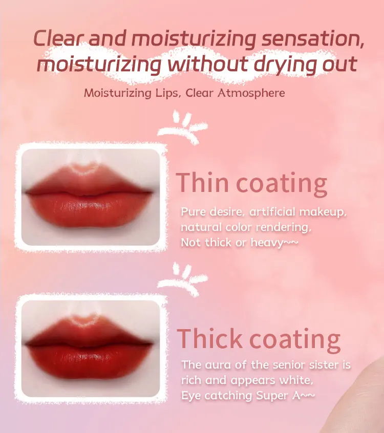 Model swatch of lip glaze