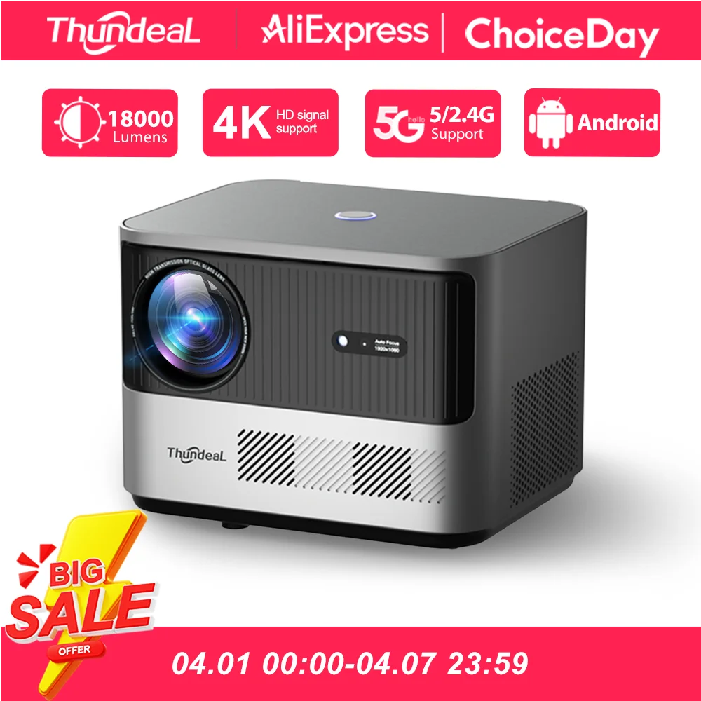Projektor ThundeaL TDA6 Full HD 1080P 2K 4K Video Home Theater z automatycznym ustawianiem ostrości, WiFi 5G, Android, TDA6W 3D Przenośny Projektor - AliExpress 44