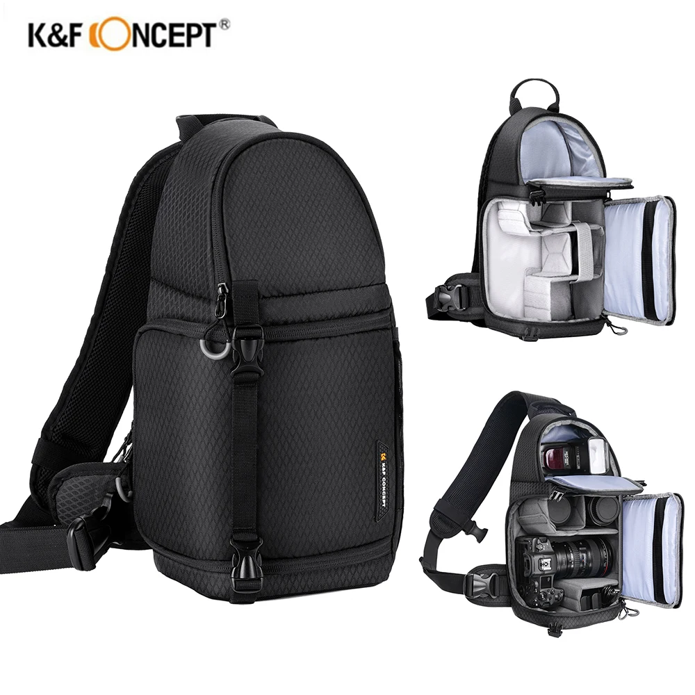 K&F Concept Portable Single Shoulder Camera Bag Multi-functional Capacity Backpack Waterproof Photography DSLR Lens Bags