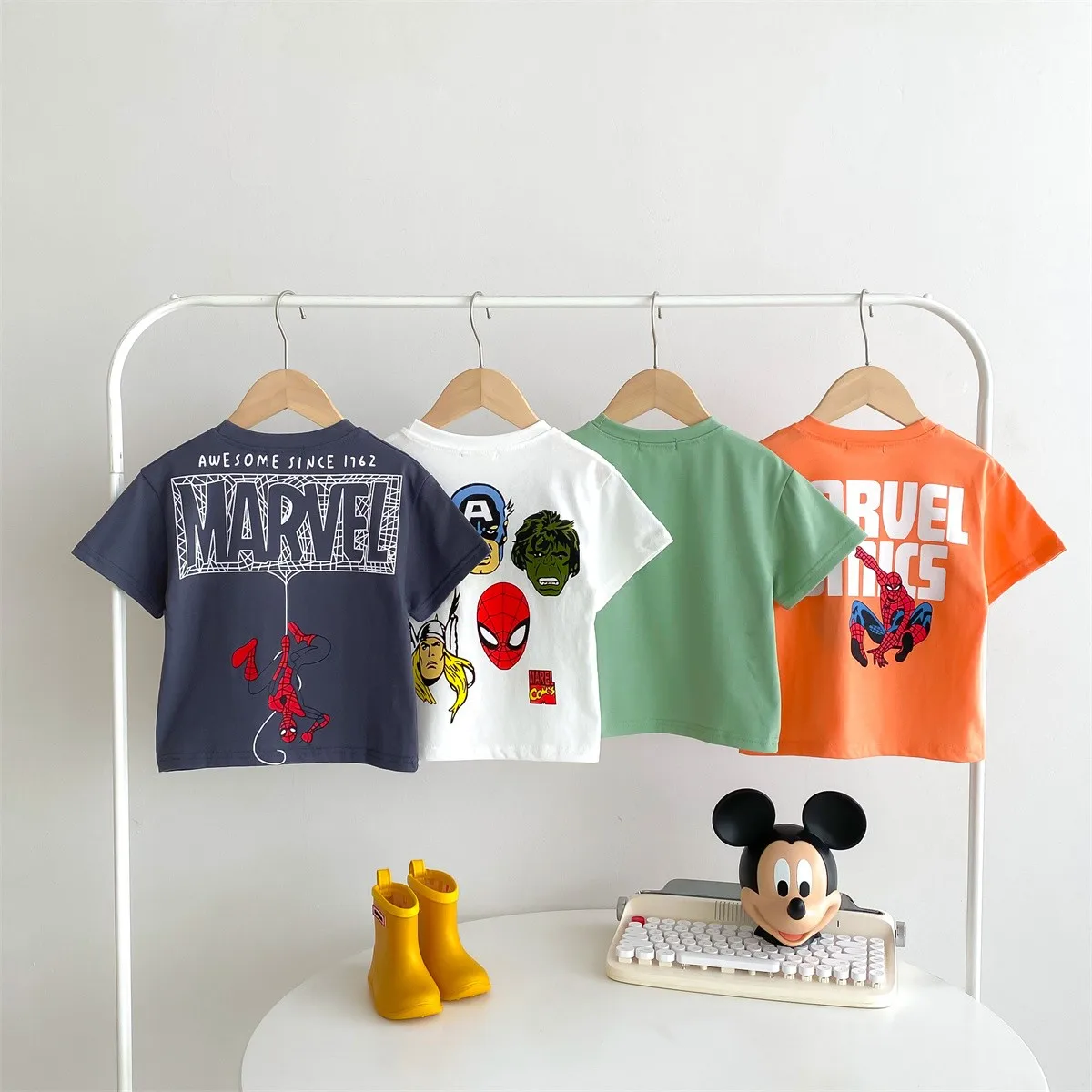 2024 Fashion Boys T-shirt Round Neck Loose Short Sleeves Tees Summer Clothing Spider Man Boys Tops T Shirts Children's Wear Tee 2