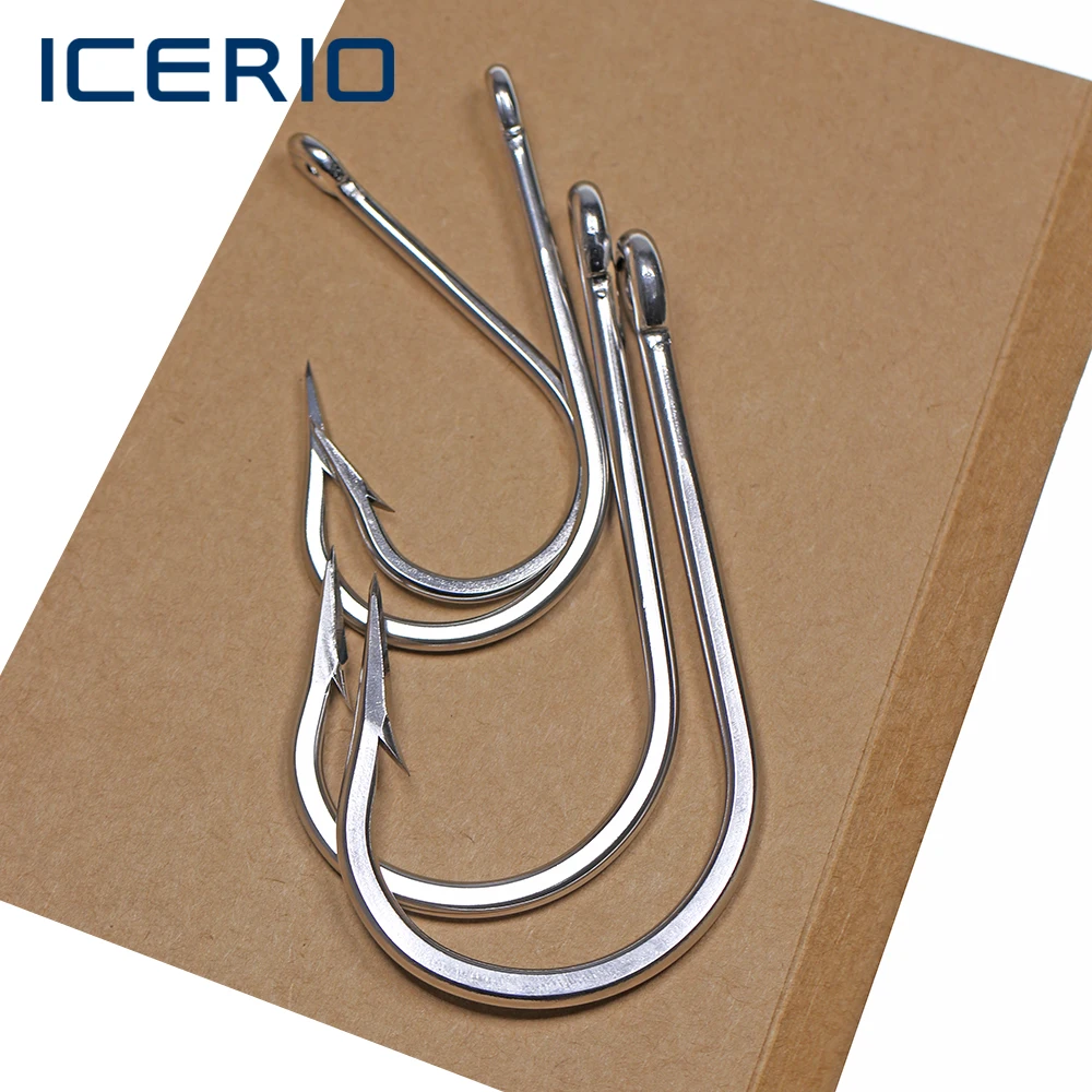 ICERIO Saltwater Anti Corrosion Stainless Steel Big Game Fishing Hooks
