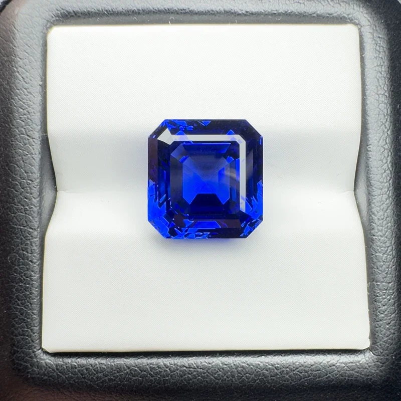 Lab Grown Sapphire Royal Blue Asscher Cut 12x12mm 12.7ct VVS1 Gemstone for Diy Jewelry Making with AGL Certificate
