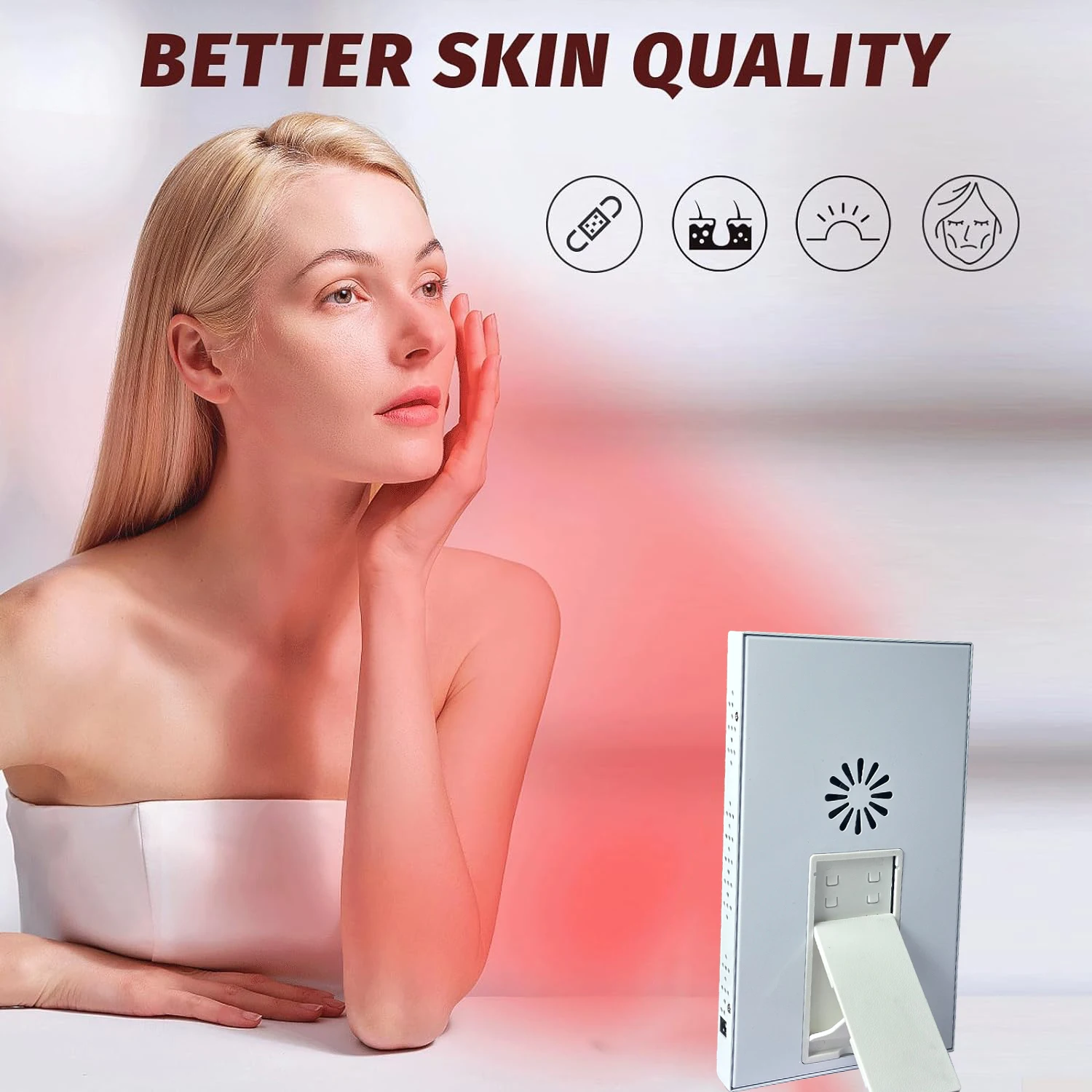 Red light therapy lamp Red light therapy device red lights 660nm & 850nm near infrared Led light therapy panel for pain relief skin health