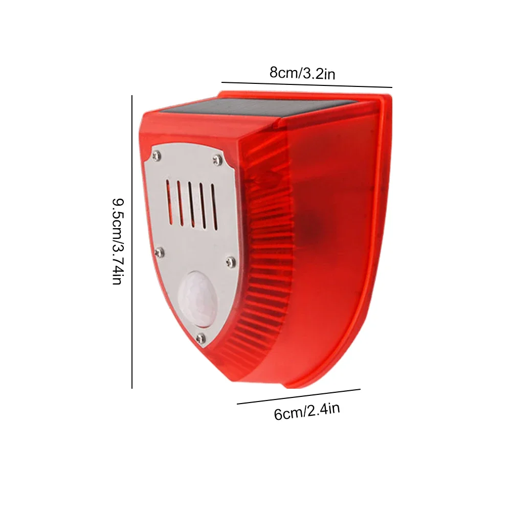 Outdoor Solar Alarm with Motion Sensor Gunshot Sounds & Dog Barking Sound & Strobe Light Security Alarm Siren for Farm Barn Yard