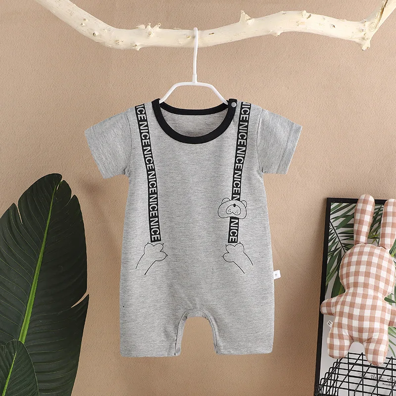 0-2 Years Infant Toddler Rompers Cotton Summer Baby Boys Thin Rompers Short Sleeve Newborn Cartoon Baby Girls Bodysuit Baby Bodysuits expensive