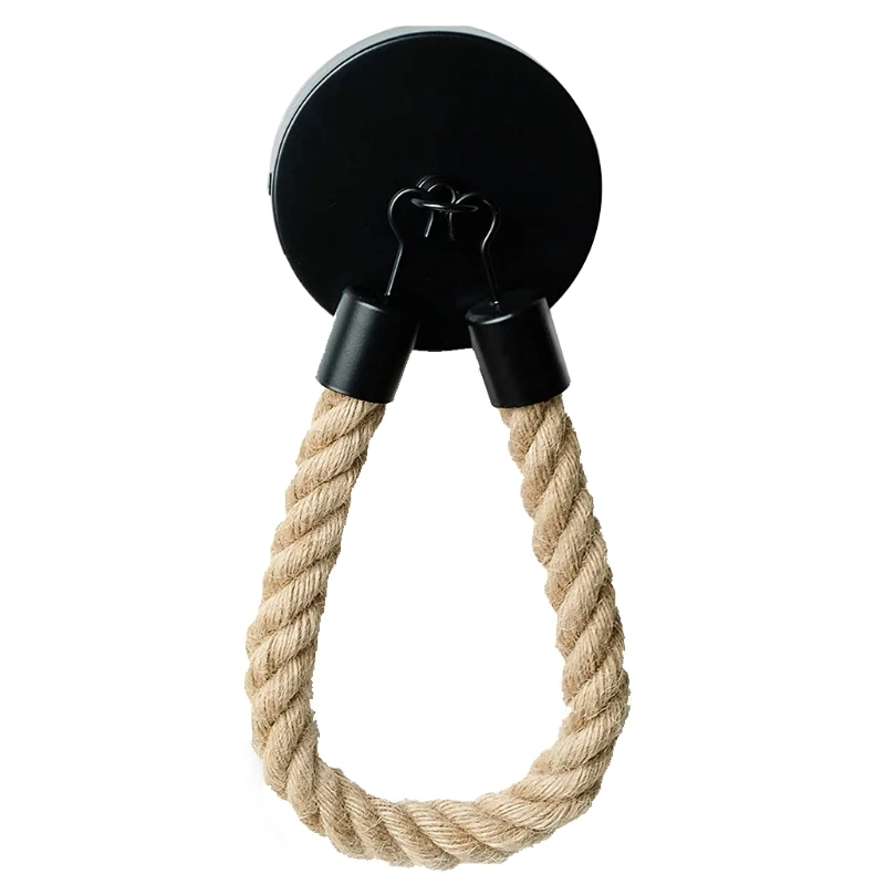 

2024 New Toilet Roll Holder Retro Kitchen Wall Mounted Roll Paper Jute Rope Holder Rack Decor