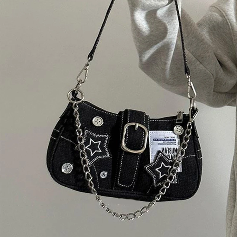 

Fashion Armpit Bag Large Capacity Vintage Star Shoulder Bag for Women Handbag