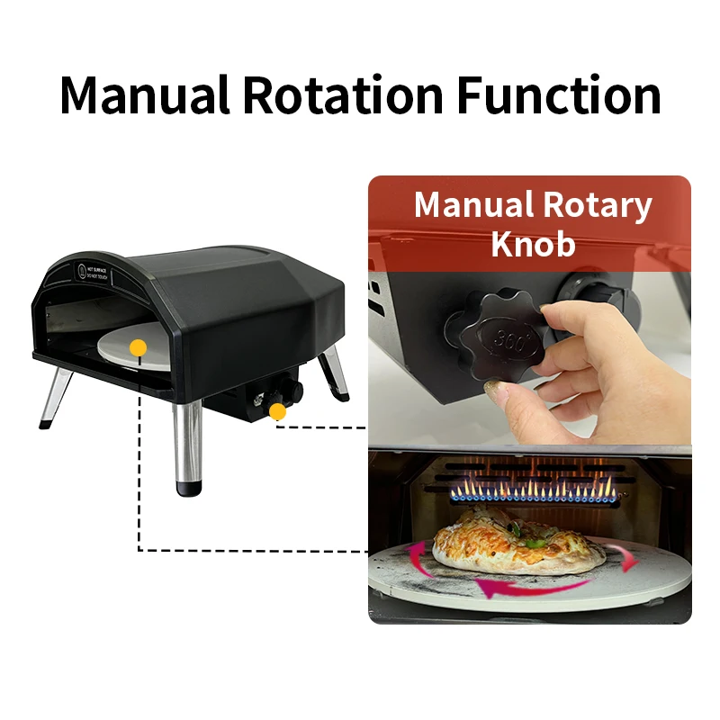 15 Inch Freestanding Gas Pizza Oven Portable Stainless Steel Outdoor Cooking Single Oven for Garden Patio 2