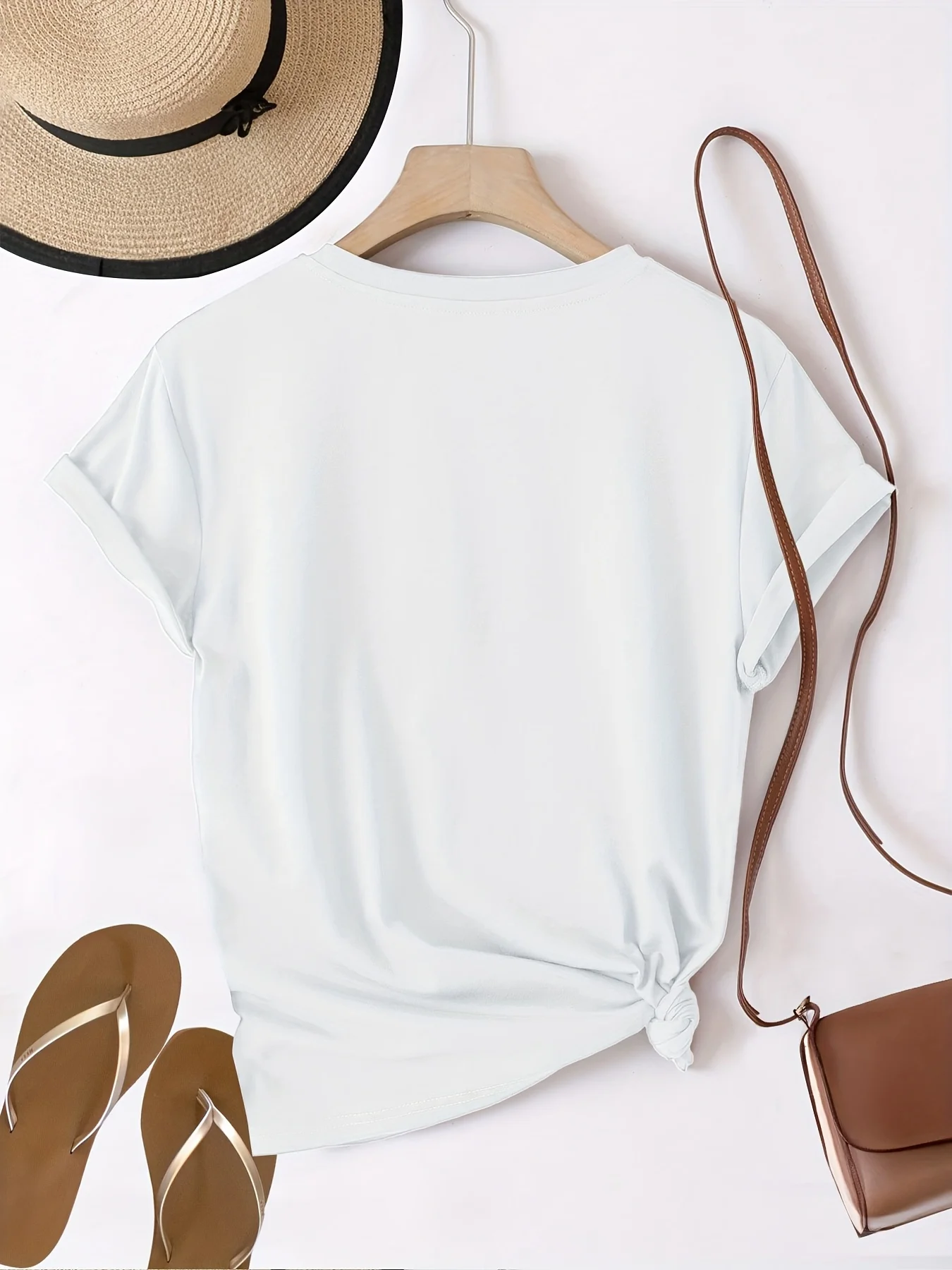 Sunburst Graphic Women's Crew Neck Tee - Short Sleeve Casual Top