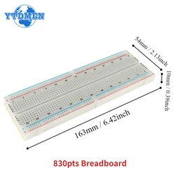 Enhanced Breadboard Jumper Wire Kit for Solderless PCB and DIY Electronics Projects (830Pts Board)