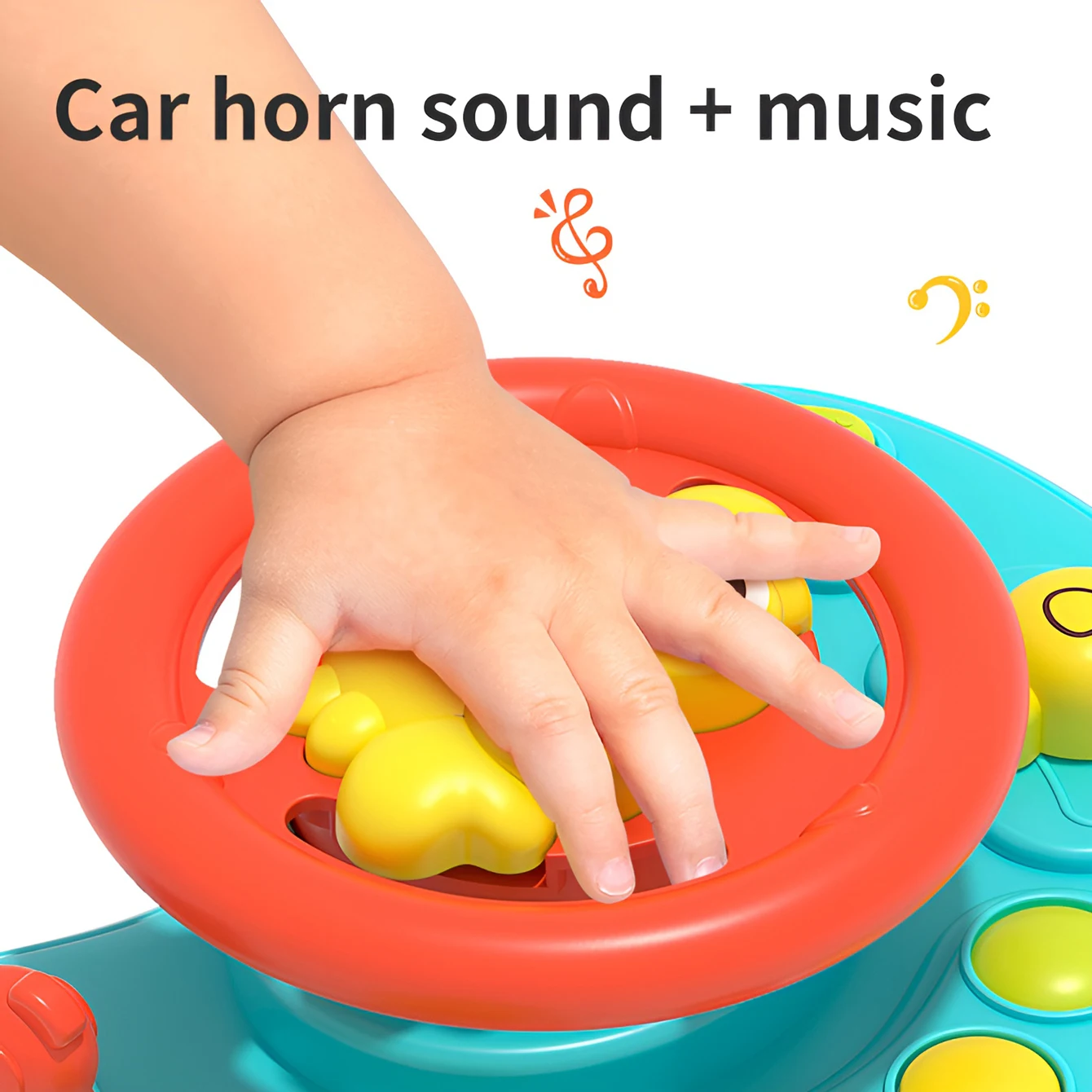 Children's music steering wheel toy puzzle early education interactive cartoon simulation steering wheel press sound toy 6