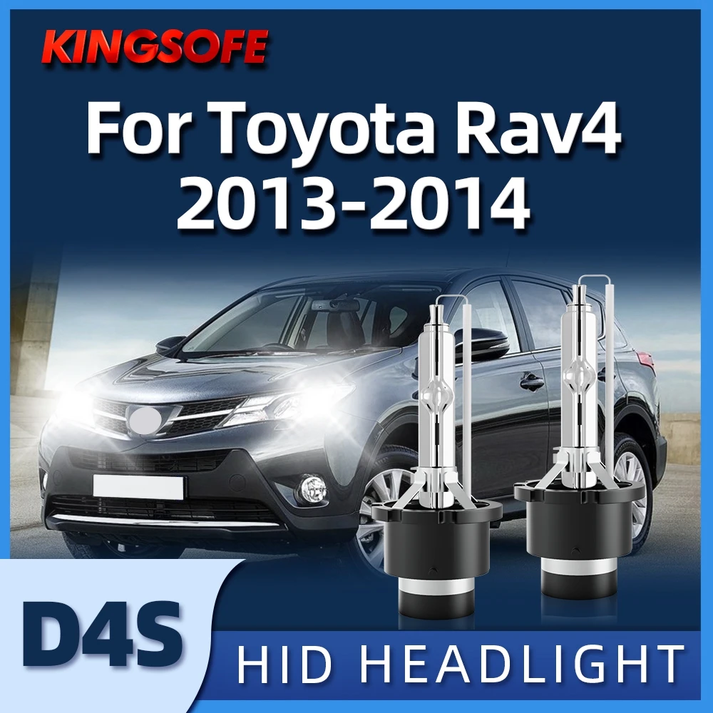 

KINGSOFE 2X HID Xenon Replacement D4S Headlights 12v 35w Car Headlamp 6000K White For Rav4 Toyota 2013-2014