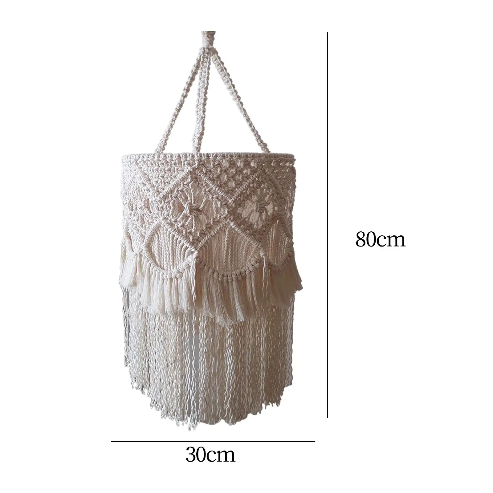 Macrame Lamp Shade Bohemian Hanging Pendant Knitting Decorative Ceiling Light