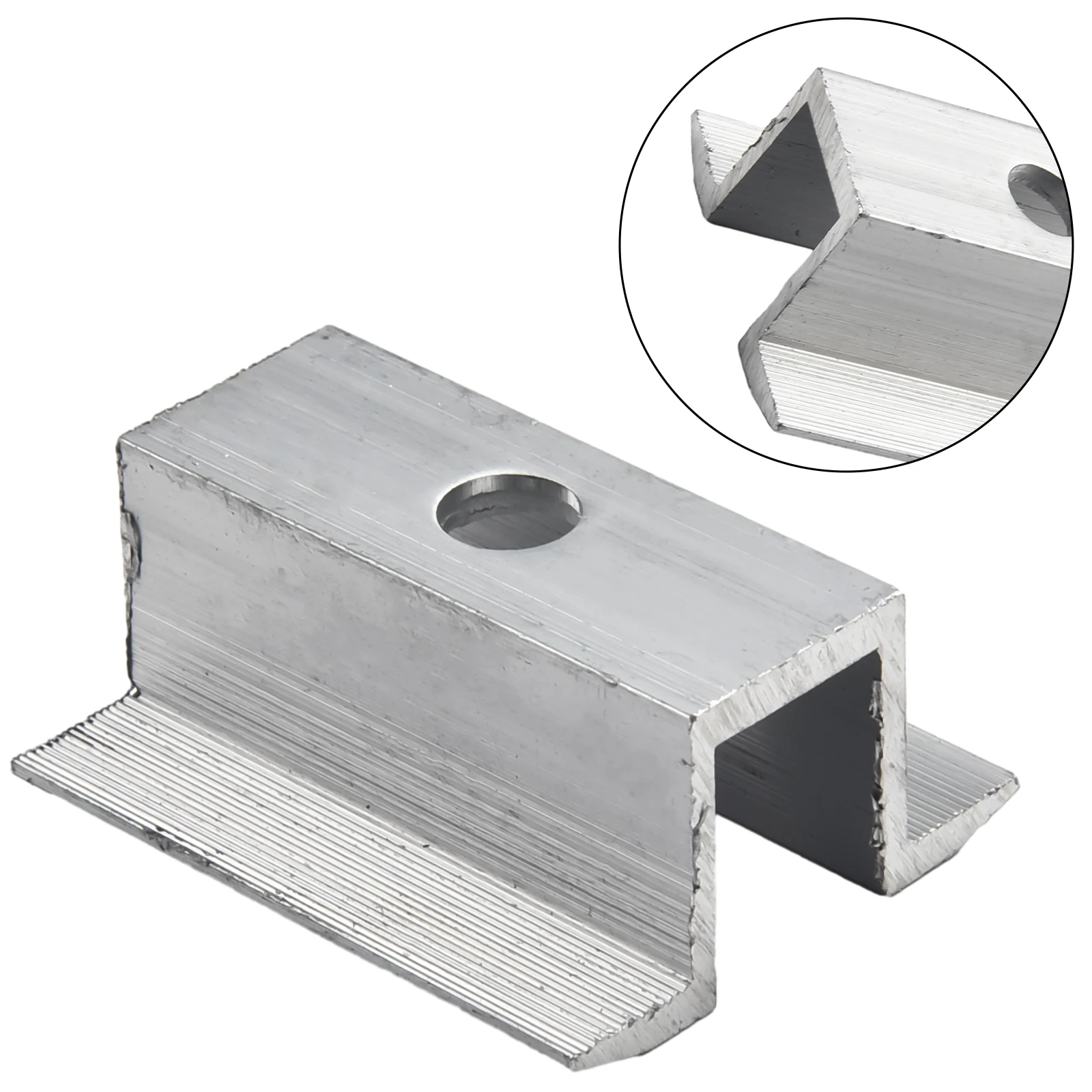10pcs Solar Middle Clamp PV Aluminum-Alloy Solar Panel 25-50MM Photovoltaic Bracket for Most Frame Modules Accessories solar panel clamps solar panel brackets solar panel