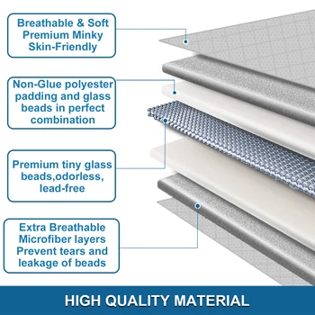 Gray Casual Weighted Blanket Twin for Adults Stress Insomnia Anxiety Heavy Thickened Blanket with Premium Glass Beads 5