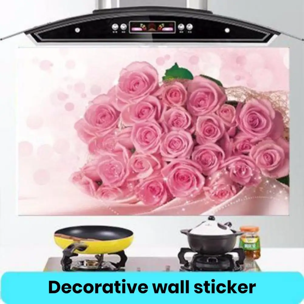 Wall Stickers Kitchen Bathroom Oil-proof Heat Resistant Flower Vegetable Fruit Dolphin Wall Art Decal Decoration